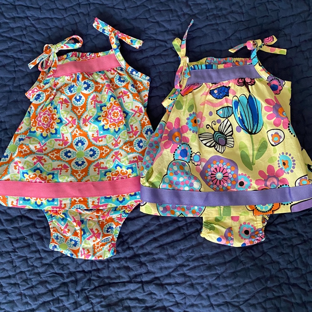 Pair of Hanna Andersson dresses 0-3